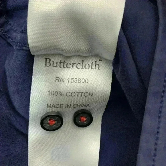 Butter Cloth Shirt Mens Large Tall Fit Button Up L/S Blue Cotton Casual Office - Picture 8 of 9